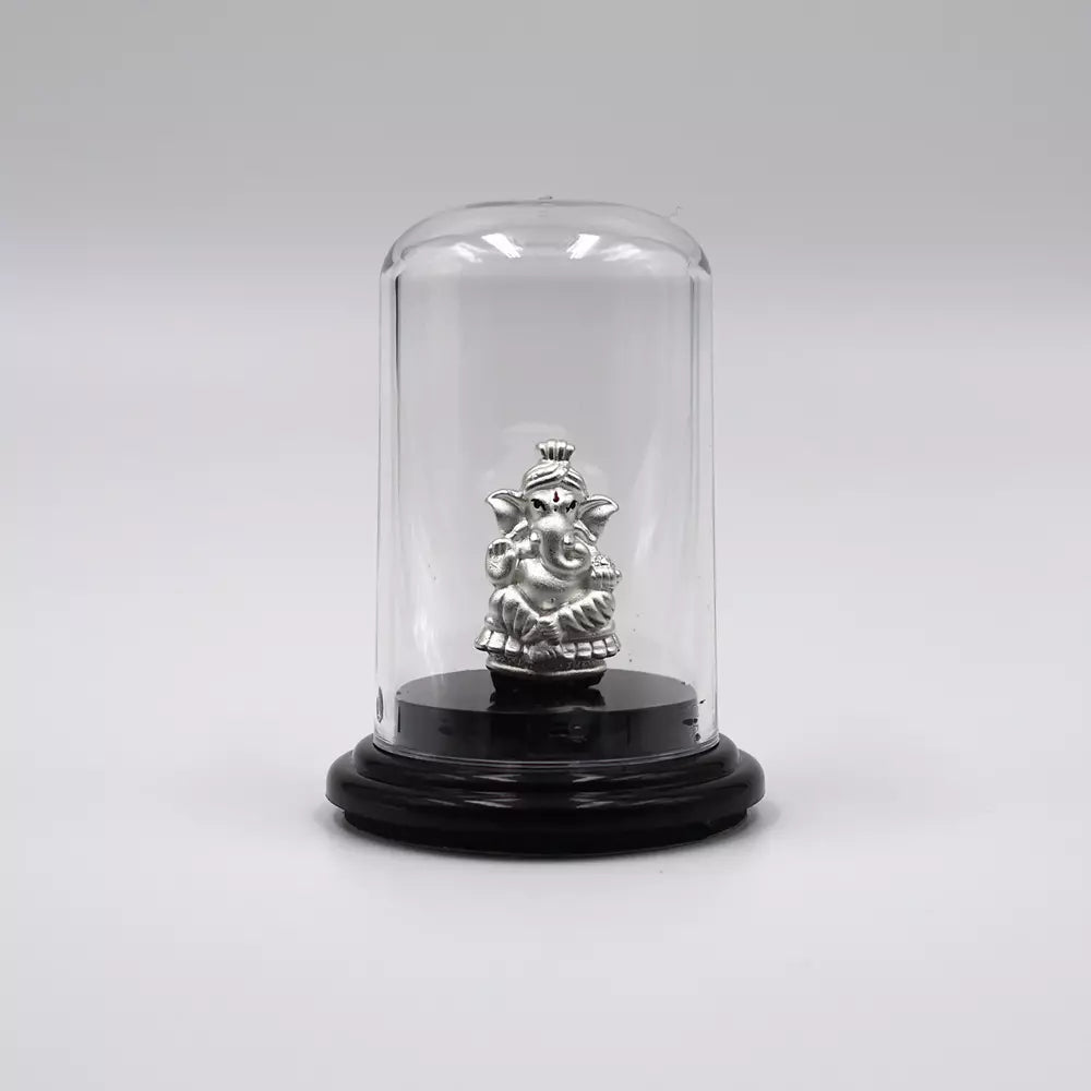 999 Pure Silver Lord Ganesha Statue: Statue for Pooja, Gift, and Car Dashboard