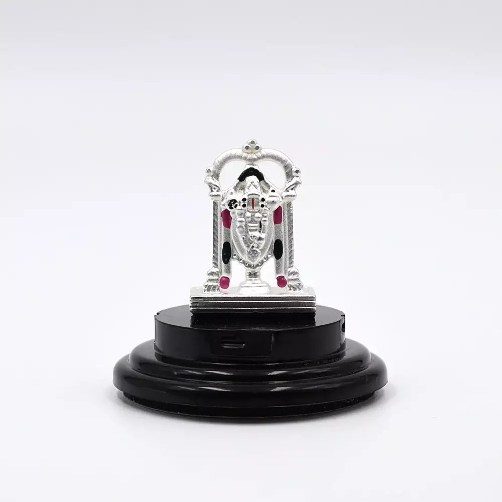 999 Pure Silver Lord Tirupati Balaji Statue for Pooja, Gift, and Car Dashboard
