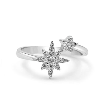 92.50 Silver Star Dimond Ring