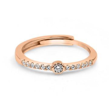 92.50 Silver Diamond love Ring Adjustable