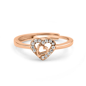 92.50 Silver Little Heart  Ring Adjustable