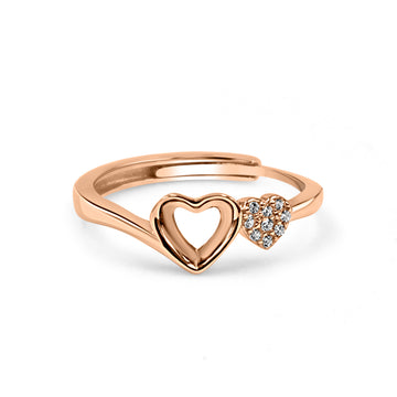 92.50 Silver Twin Heart Ring Adjustable