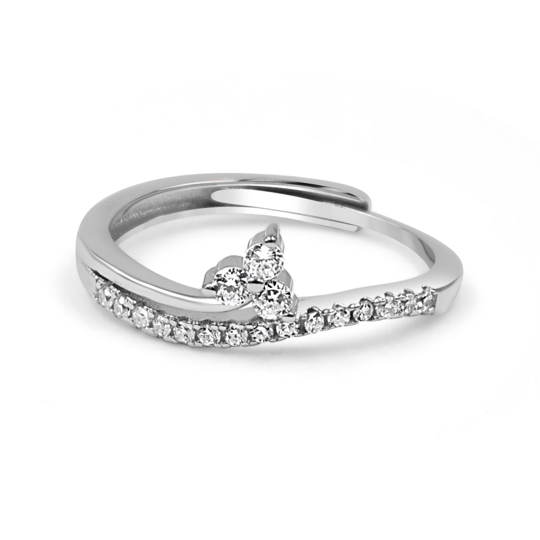 92.50 Silver Dimond Ring Adjustable