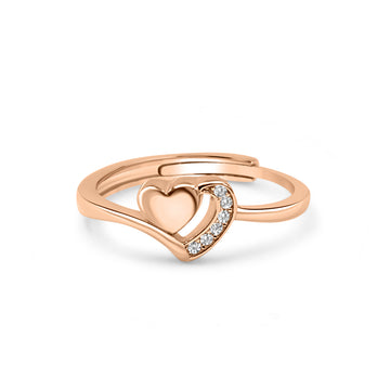 92.50 Silver Lovable Heart Ring Adjustable