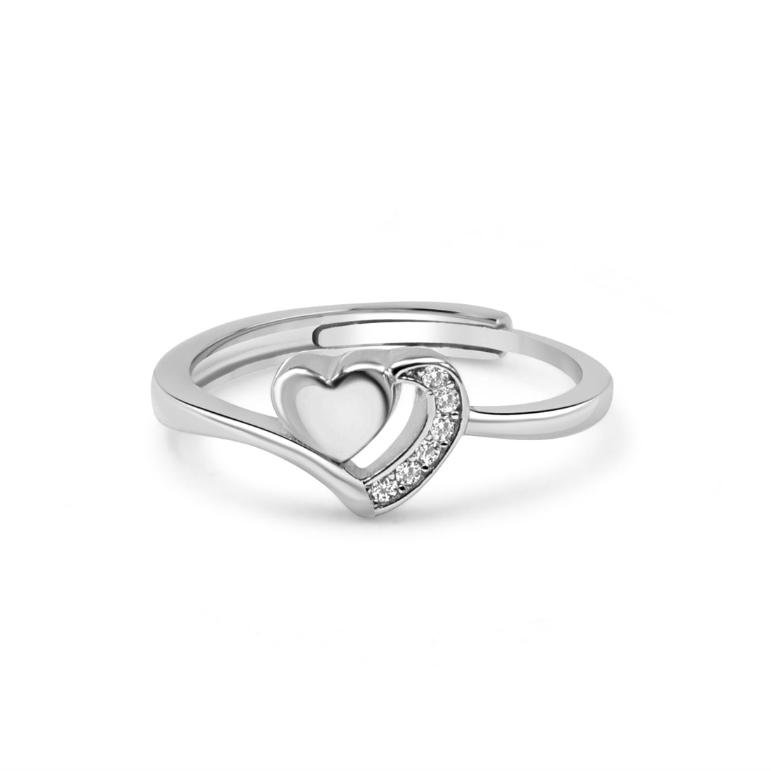 92.50 Silver Lovable Heart Ring Adjustable