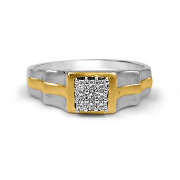 92.50  Dimond Ring for Men with gold strips