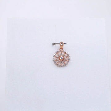 92.50 silver  rose gold Dimond wheel pendent
