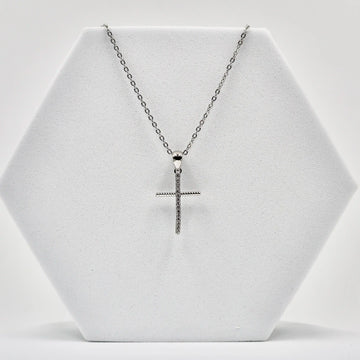 92.50 Silver Diamond Cross Pendent With chain