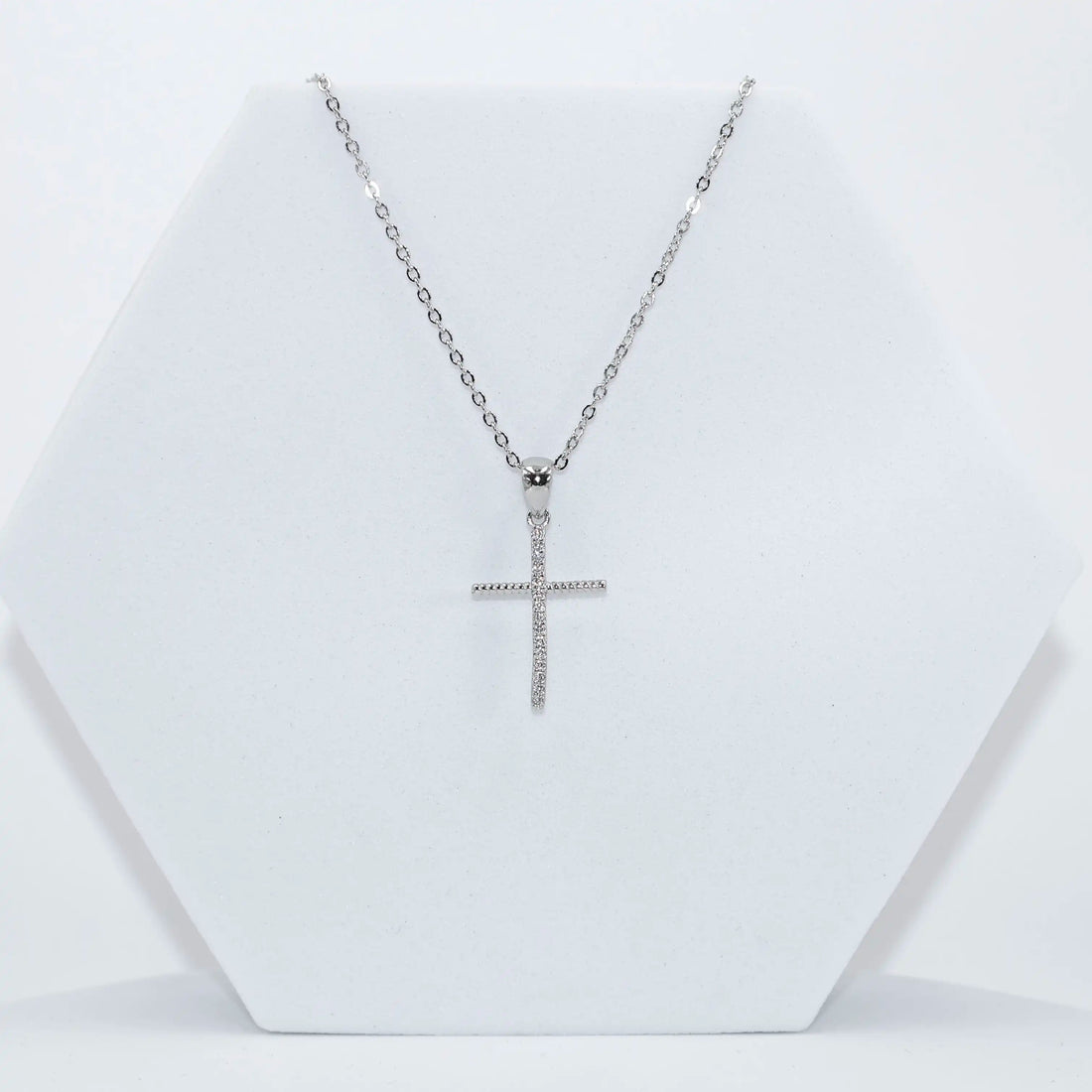 92.50 Silver Diamond Cross Pendent With chain