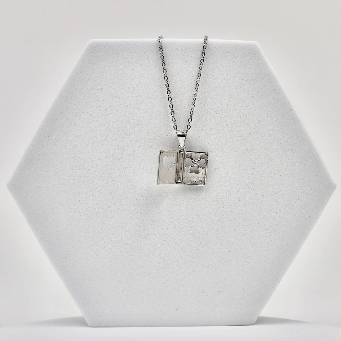 92.50 silver Love Book openable pendent with chain