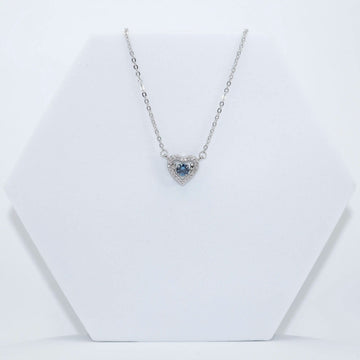 92.50 Silver Heart Pendent Blue Stone with chain