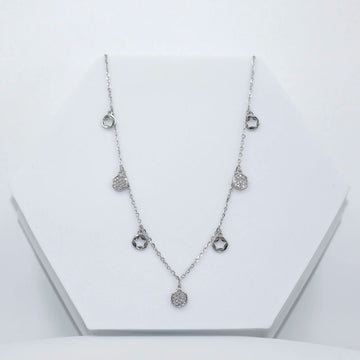 92.50 rose gold mini neckless with 7 dimond hangings