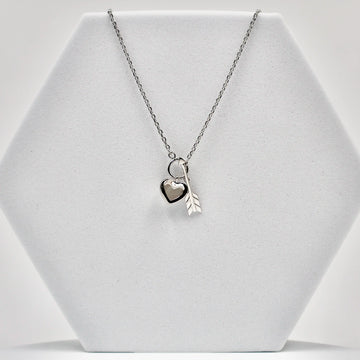 92.50 Silver Heart& Arrow Pendent with chain