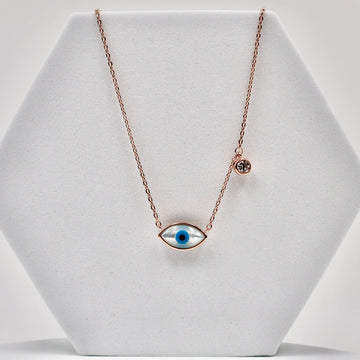 92.50 rose gold evil eye pendent chain