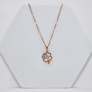 92.50 rose gold rose flower with stone chain