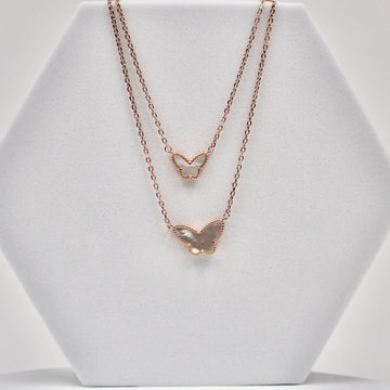 92.50 rose gold double butterfly neckless