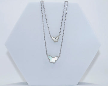 92.50 Silver double butterfly neckless