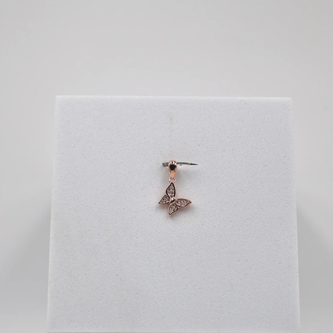 92.50silver rose gold butterfly pendent only