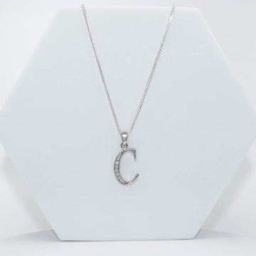 92.50 Silver Alphabet C pendent  with Chain