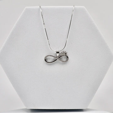 Silver infinity crown symbol pendent  with Chain