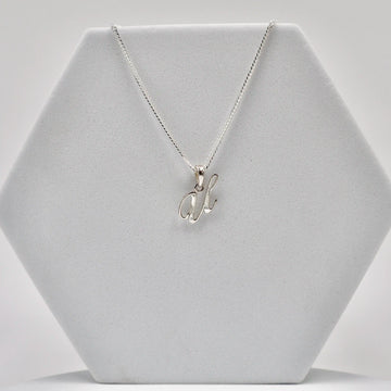Silver Alphabet U pendent  with Chain