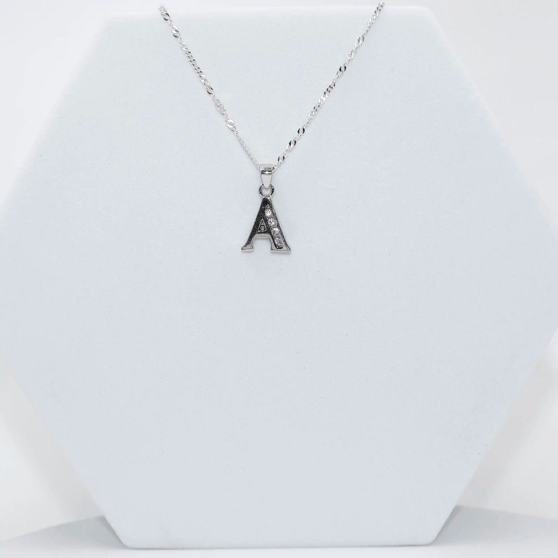Silver Alphabet A pendent  with Chain