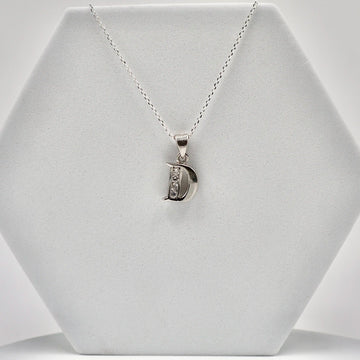Silver Alphabet D pendent  with Chain