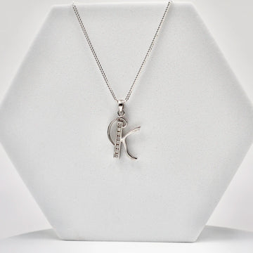 92.50 Silver Alphabet K pendent  with Chain