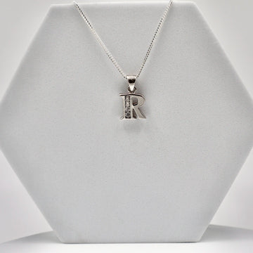 Silver Alphabet R pendent  with Chain