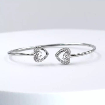 92.50 Silver  Bracelet For women Adjustable Heart